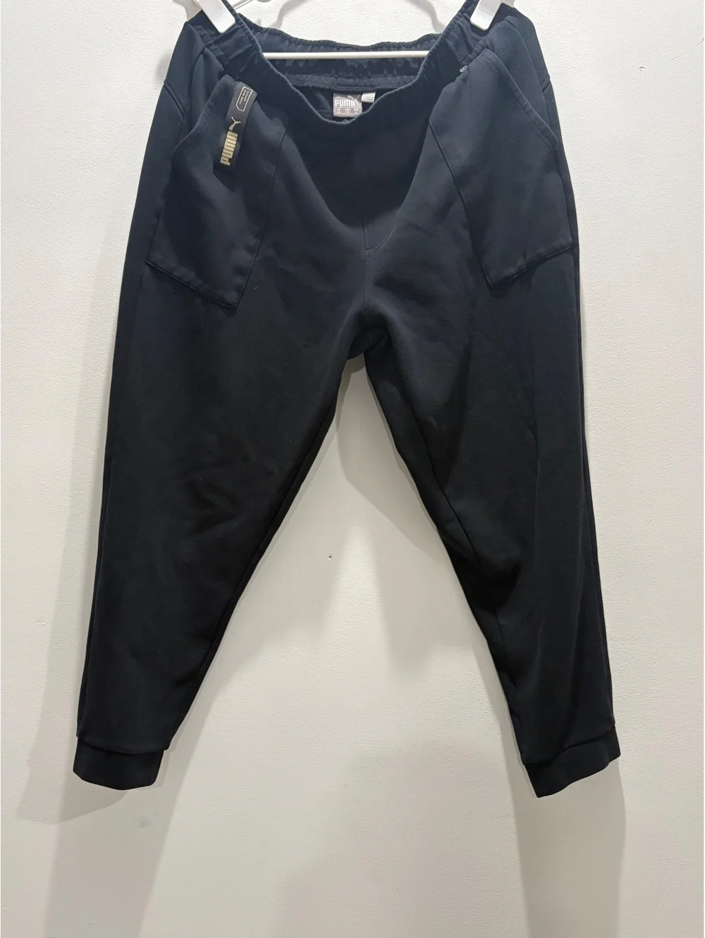 PUMA Men's Fleece Jogger Sweatpants Black Size XL Drawstring Waist